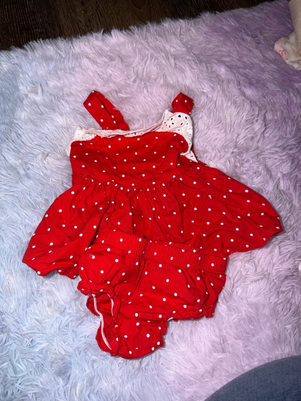 crown & ivy Red Polka Dot Baby Dress